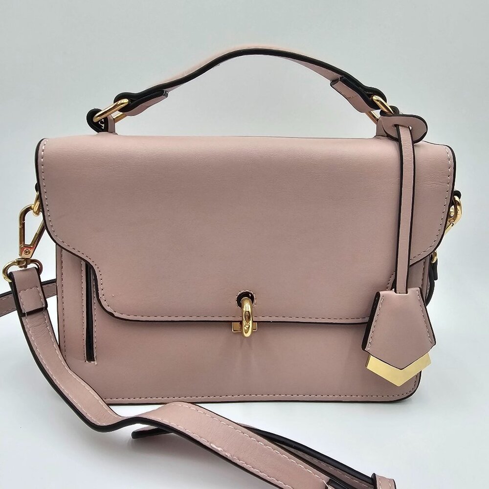 Charming Charlie Blush Pink Faux Leather Crossbody Bag W/Adjustable Strap Summer